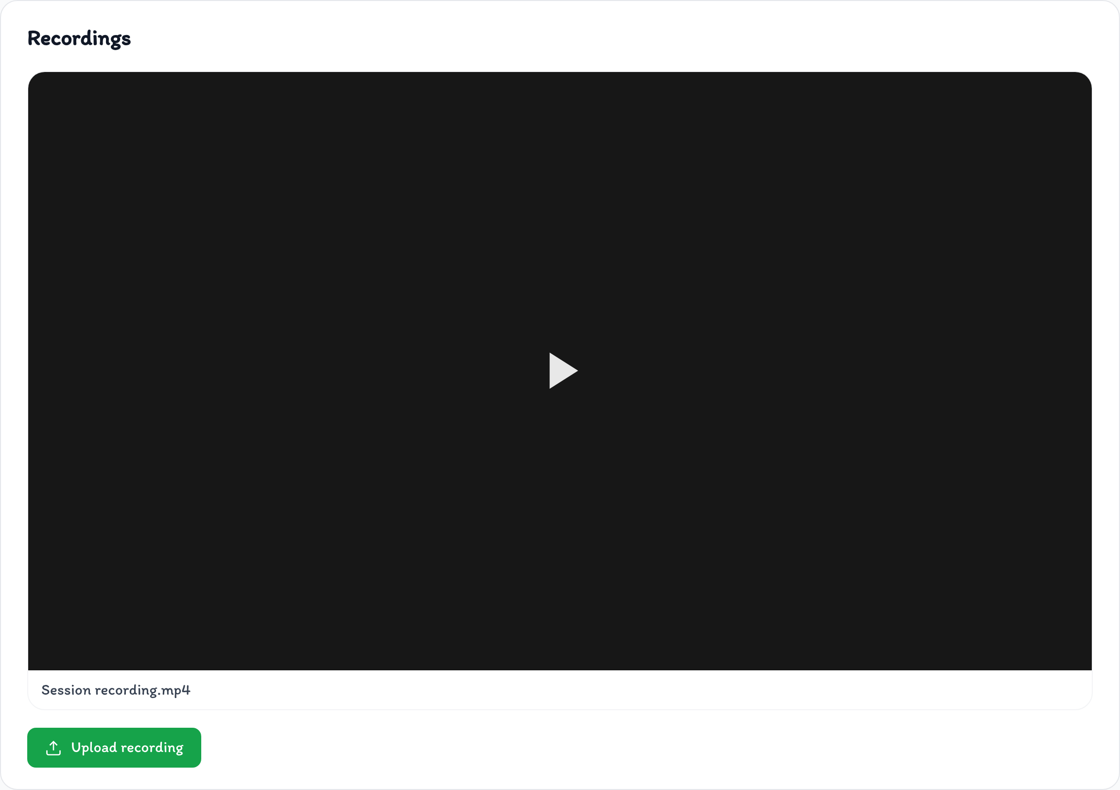 Recordings block on a meeting page